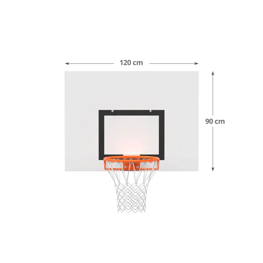 Vegghengt basketstativ med standard kurv Komplett | Høydejustering 
