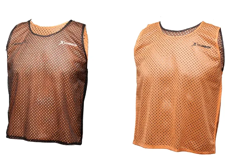 Overtrekksvest vendbar junior Svart / Orange Markeringsvest 