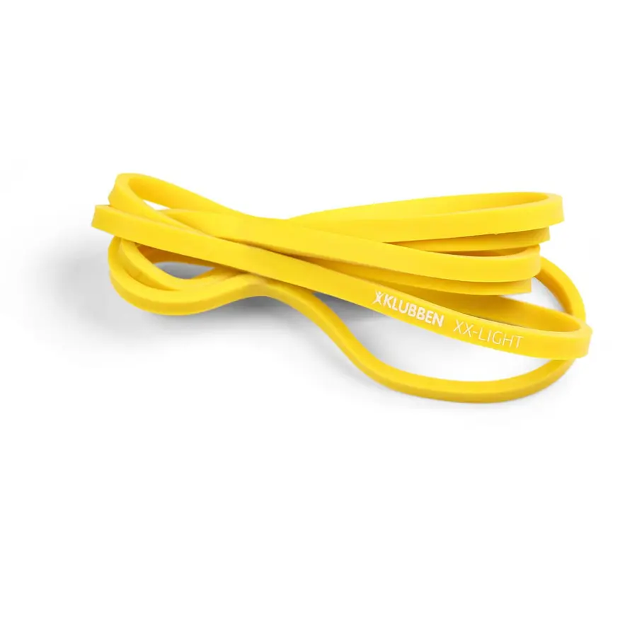 Powerband - lang, rund treningsstrikk 1 stk. | Ekstra ekstra lett | Gul 