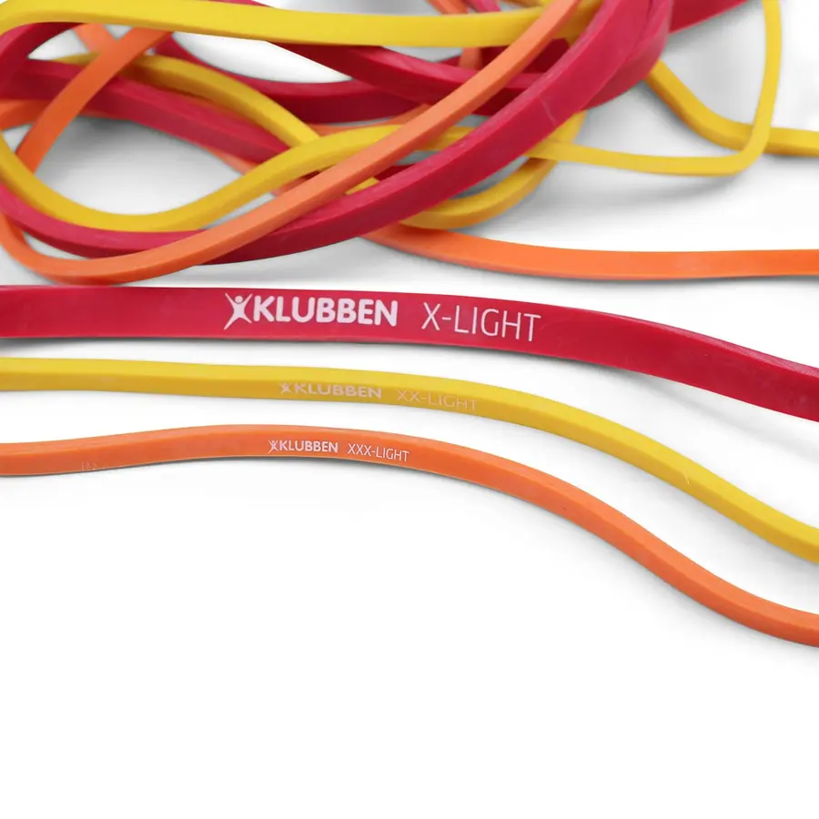 Powerband - lang, rund treningsstrikk 1 stk. | Ekstra ekstra lett | Gul 