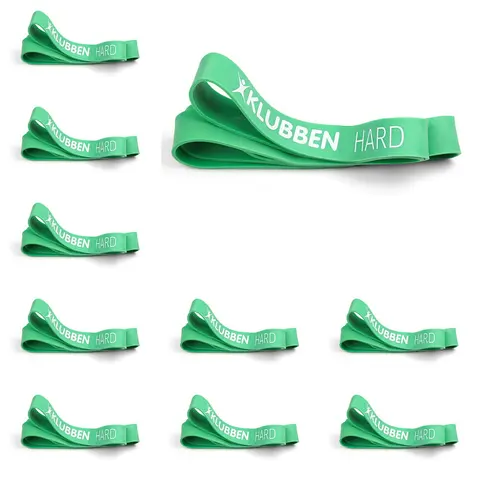 Powerband - lang, rund treningsstrikk 10 stk. | Hard |  Grønn