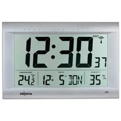 Peweta digital radiostyrt veggklokke Med ekstra stort LCD-display
