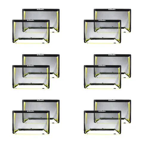 BazookaGoal | 120X75 cm | 12 stk Fotballmål for småbanespill - Bazookamål