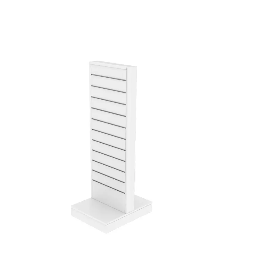 Gulvgondol 2-sidet rillepanel | Hvit H: 132 cm B: 44 cm D: 61 cm 