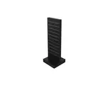 Gulvgondol 2-sidet rillepanel | Svart H: 132 cm B: 44 cm D: 61 cm