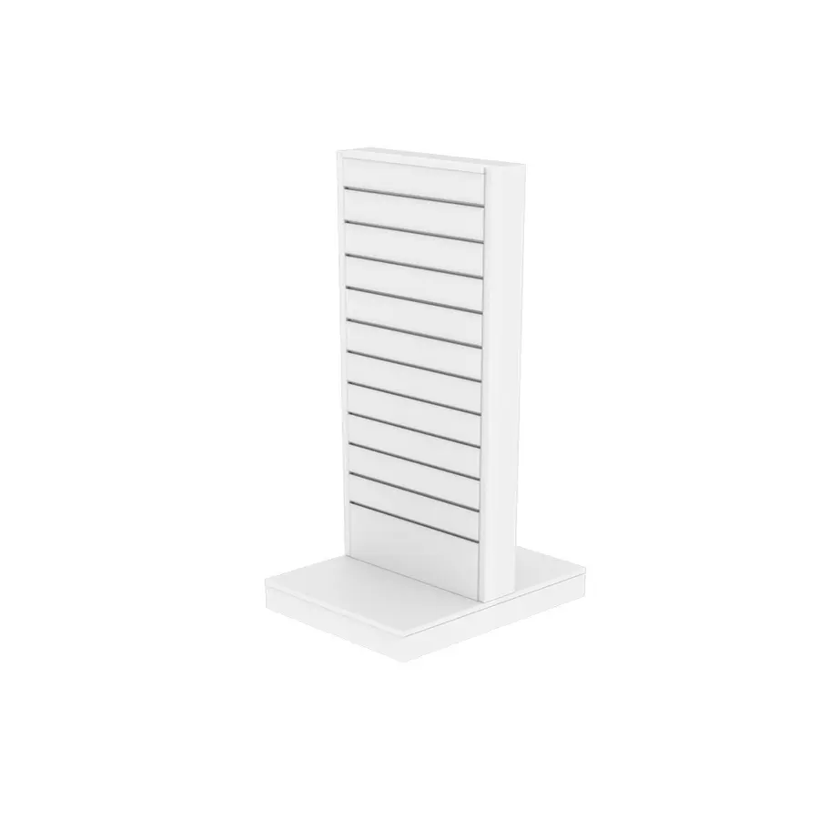 Gulvgondol 2-sidet rillepanel | Hvit H: 132 cm B: 64 cm D: 61 cm 