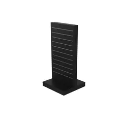Gulvgondol 2-sidet rillepanel | Svart H: 132 cm B: 64 cm D: 61 cm
