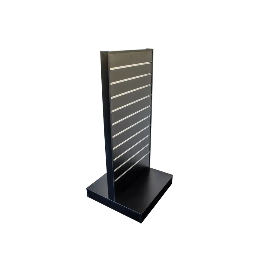 Gulvgondol 2-sidet rillepanel | Svart H: 132 cm B: 64 cm D: 61 cm 
