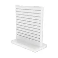 Gulvgondol 2-sidet rillepanel | Hvit H: 132 cm B: 124 cm D: 61 cm