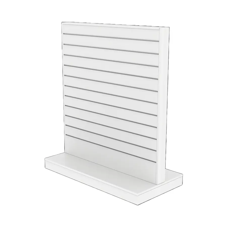 Gulvgondol 2-sidet rillepanel | Hvit H: 132 cm B: 124 cm D: 61 cm 