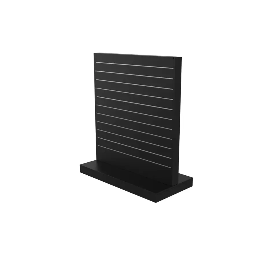 Gulvgondol 2-sidet rillepanel | Svart H: 132 cm B: 124 cm D: 61 cm 