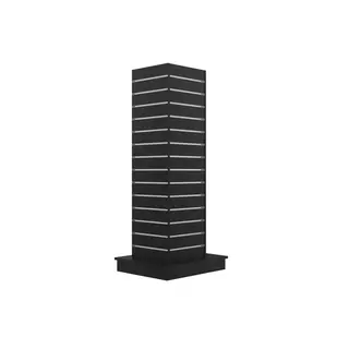 Gulvgondol 4-sidet rillepanel | Svart H: 170 cm B: 61 cm D: 61 cm