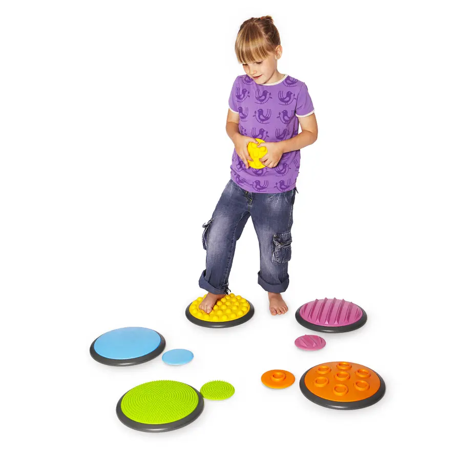 Gonge Taktilt Spill | Sett 2 5 store og 5 små taktile skiver 