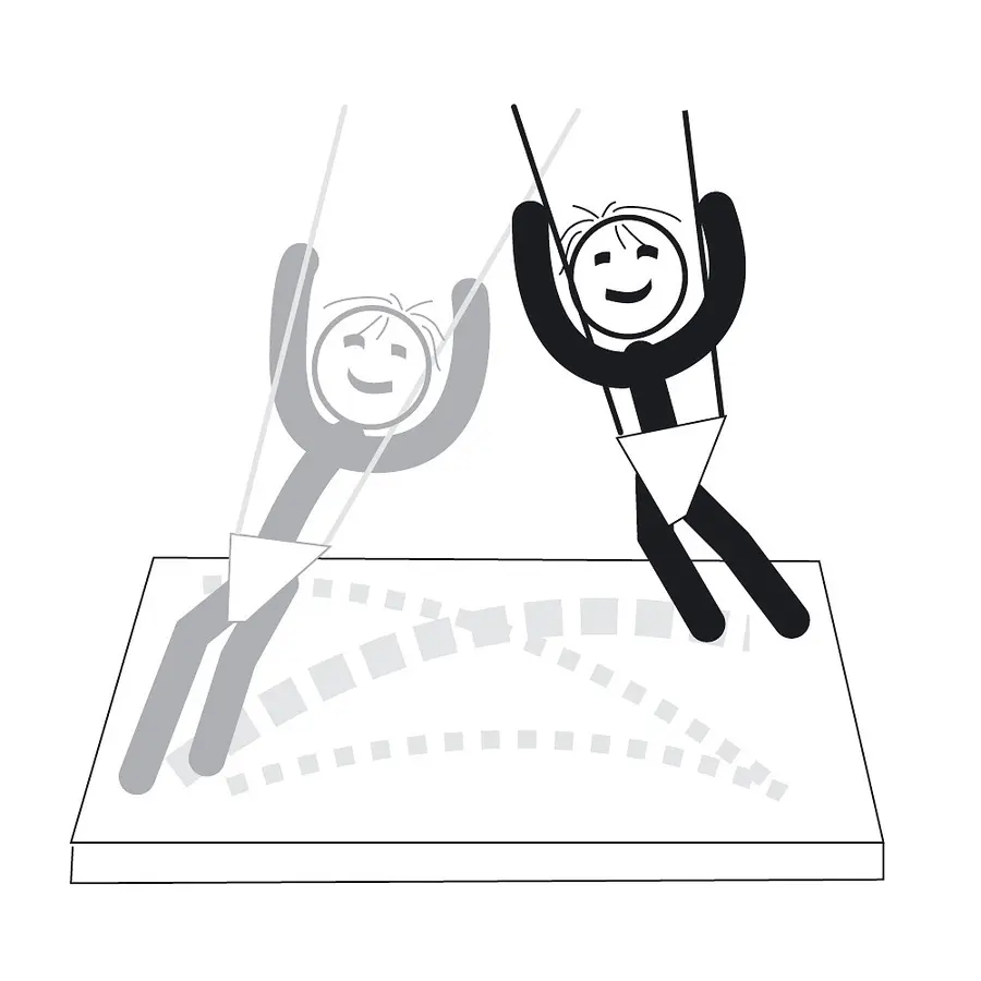 Multifunksjonell huske XTENSi Bungee Fra 6 år | Opptil 80 kg 