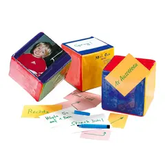 Aktivitetsterninger 16 cm 3 stk terninger med plastlomme