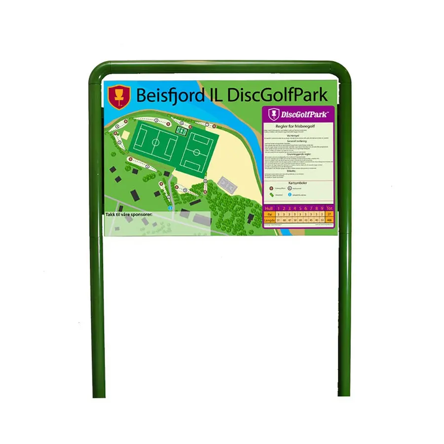 InfoBoard til Frisbeegolf Leveres uten trykk og design 