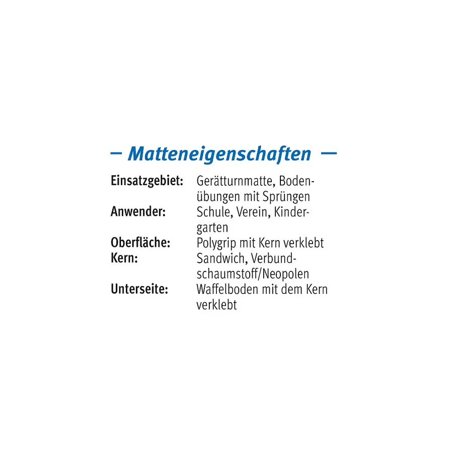 Turnmatte Superlett blå Kategori 3 | 150x100x6 cm 