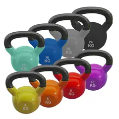 Kettlebells Vinyl 8 stk | 4 til 24 kg