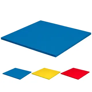 Judomatte til barn &quot;Superlett&quot; 100x100x3 cm. Bl&#229; - r&#248;d - gul