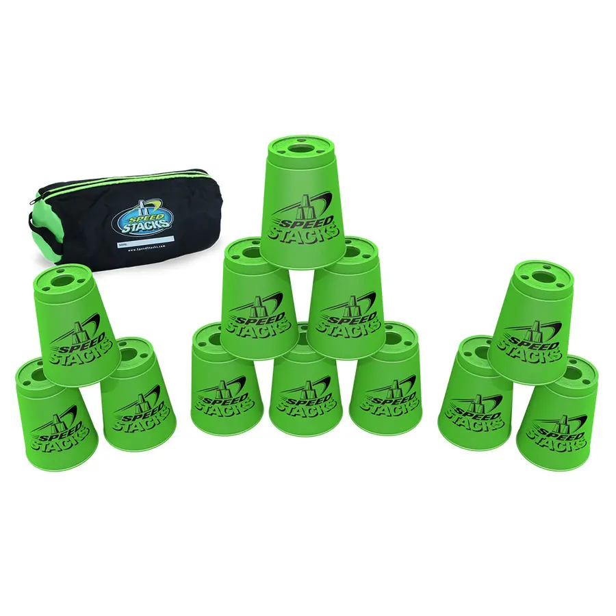 Speed Stacks Kopper med oppbevaringsbag Grønn | 12 kopper 