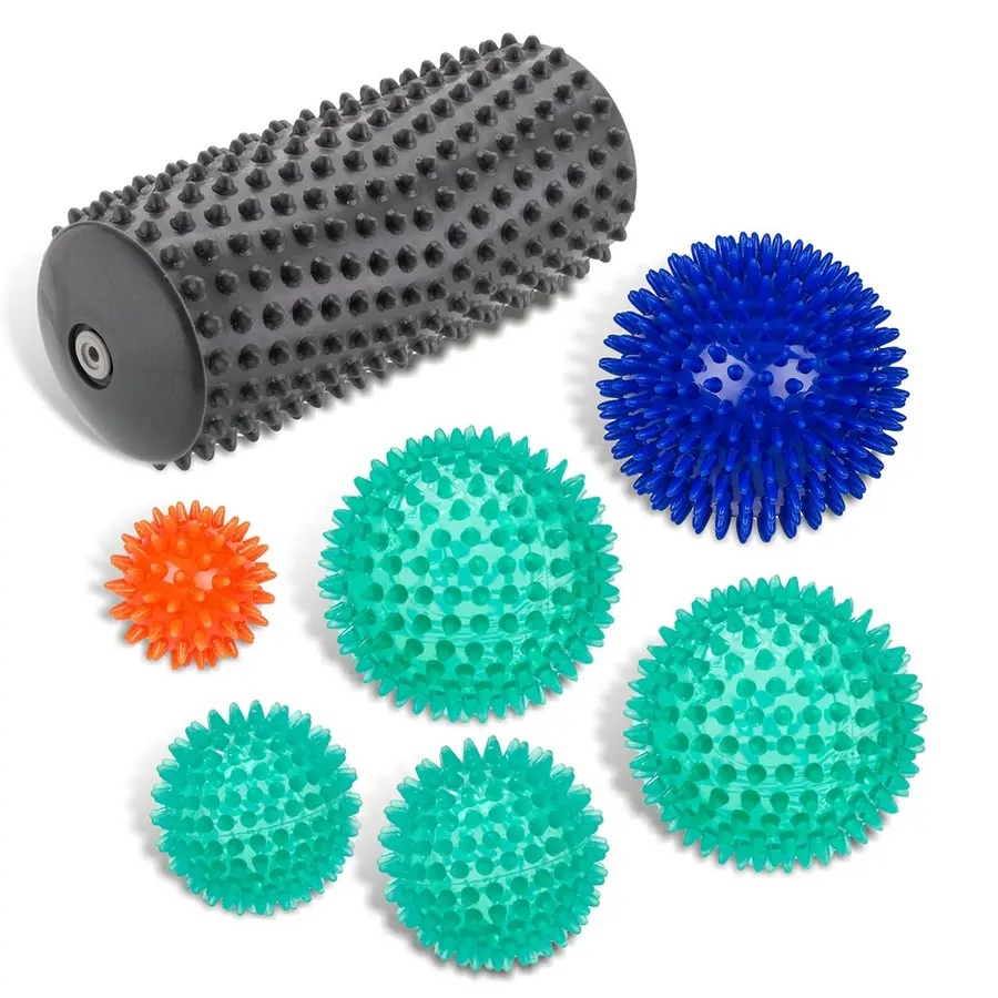 Piggeballsett | Piggeballer og rulle 7 stk. triggerpunktsballer og rulle 
