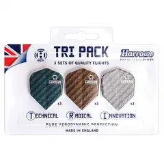 Harrows Dart Flights Carbon (9 stk) Farge assortert