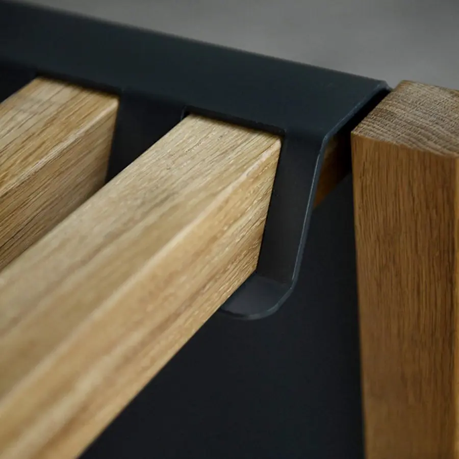 Sittebenk Stål & Eik | Hvilebenk 1510 mm | 445 mm | 490 mm 