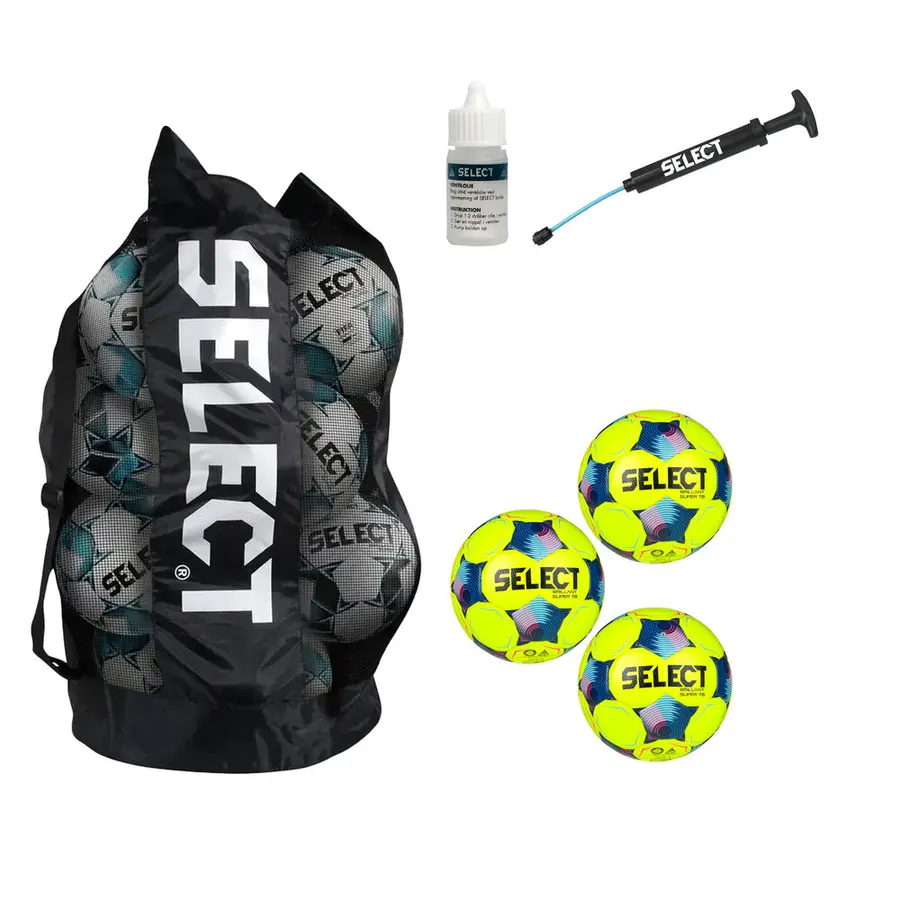 Fotballpakke ELITE fra Select 10 baller| bag | pumpe| ventilolje 