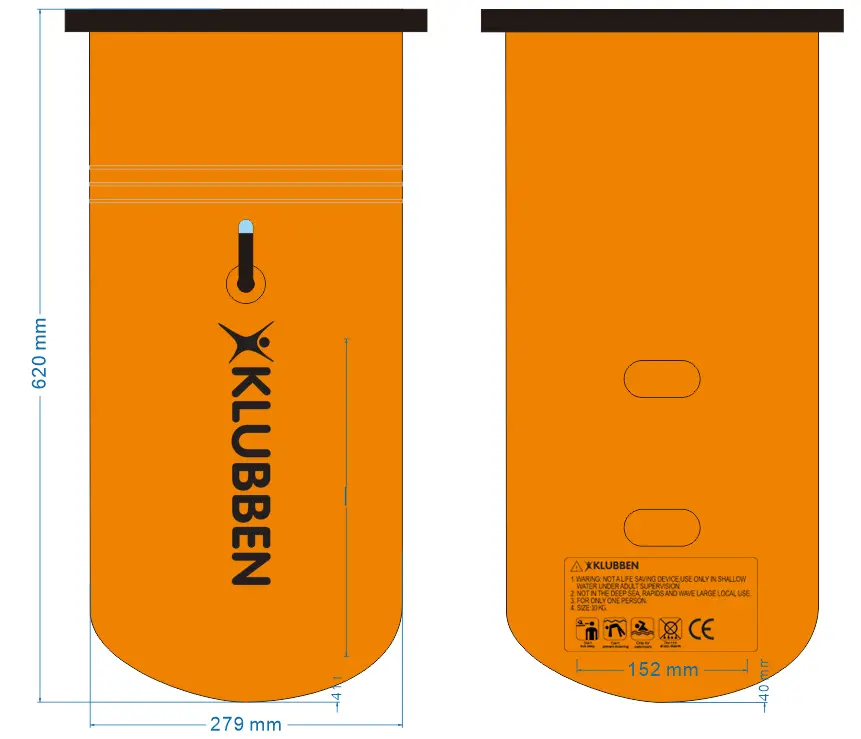 Klubben Safety Buoy Oppblåsbar bøye | Open water | Oransje 