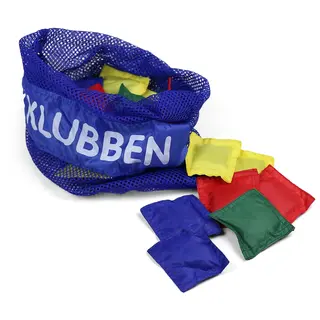 Erteposer mini med nett Bag med 24 stk erteposer i fire farger