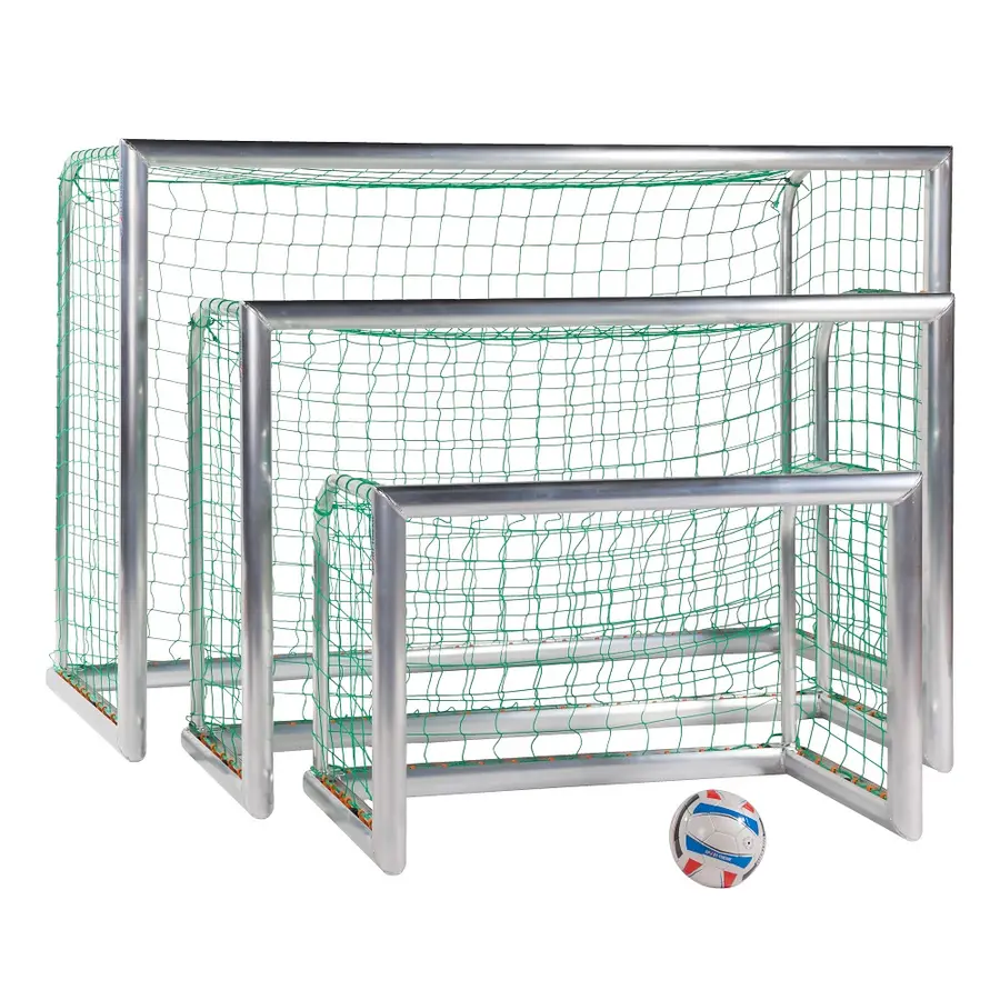 Minimål helsveiset oval profil | 120x80 Robust alu fotballmål | 10 cm masker 