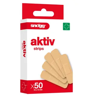Plaster Snøgg AKTIV strips  (50 stk) 50 stk pustende plaster