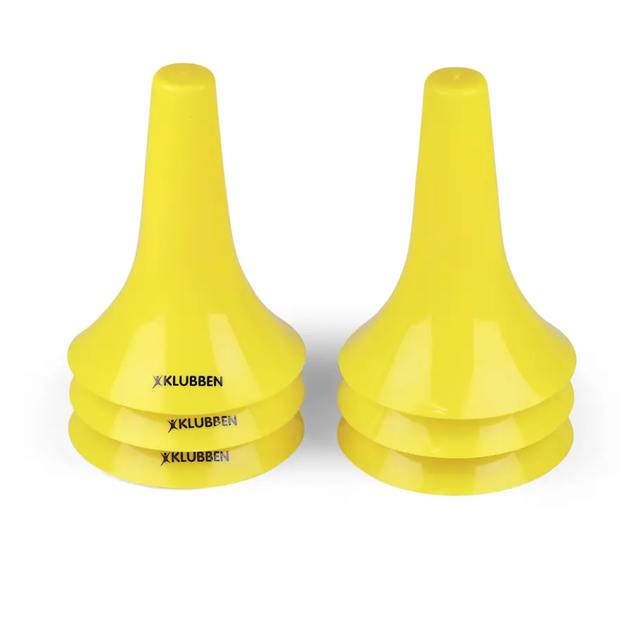 Markeringskjegler 6 stk | 22 cm Sett med 6 gule kjegler 