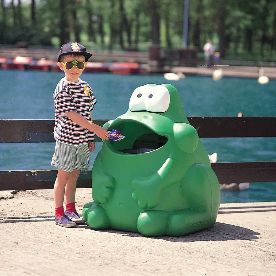 Avfallsbeholder Froggo 52 liter Søppeldunk til parker og lekeplasser 