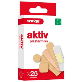 Plaster Sn&#248;gg AKTIV Plastermiks 25 stk pustende plaster