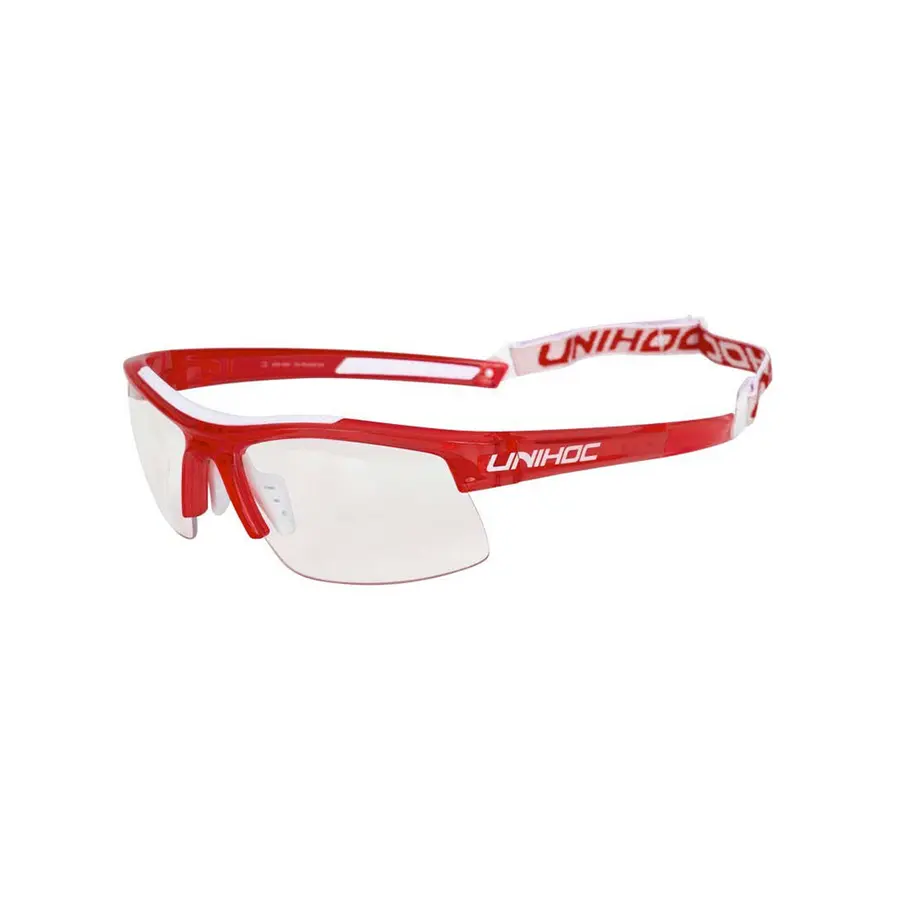 Innebandybriller Unihoc Energy Barn Beskyttelsesbriller | Rød/Hvit 