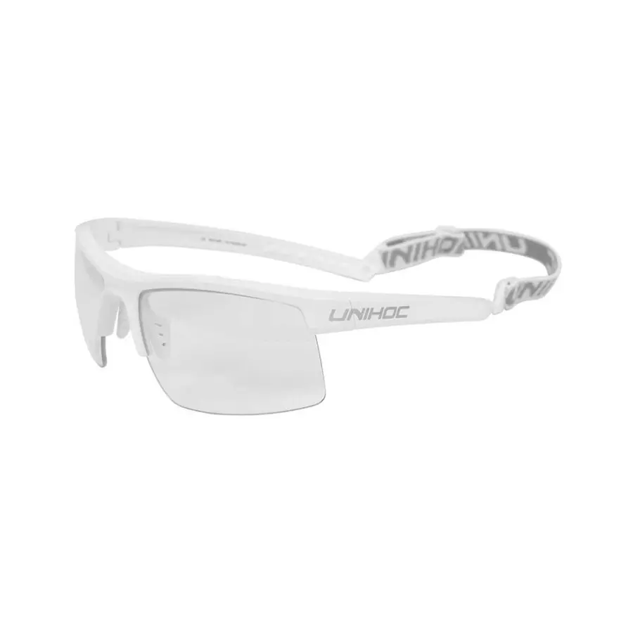 Innebandybriller Unihoc Energy Senior Beskyttelsesbriller | Hvit/Sølv 