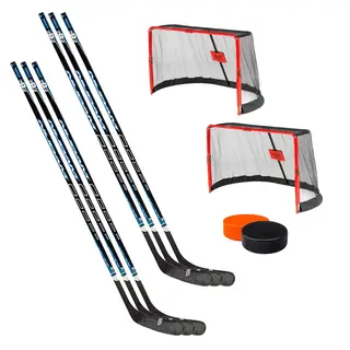 Ishockeypakke for private 2 mål | 6 ishockeykøller | 1 puck