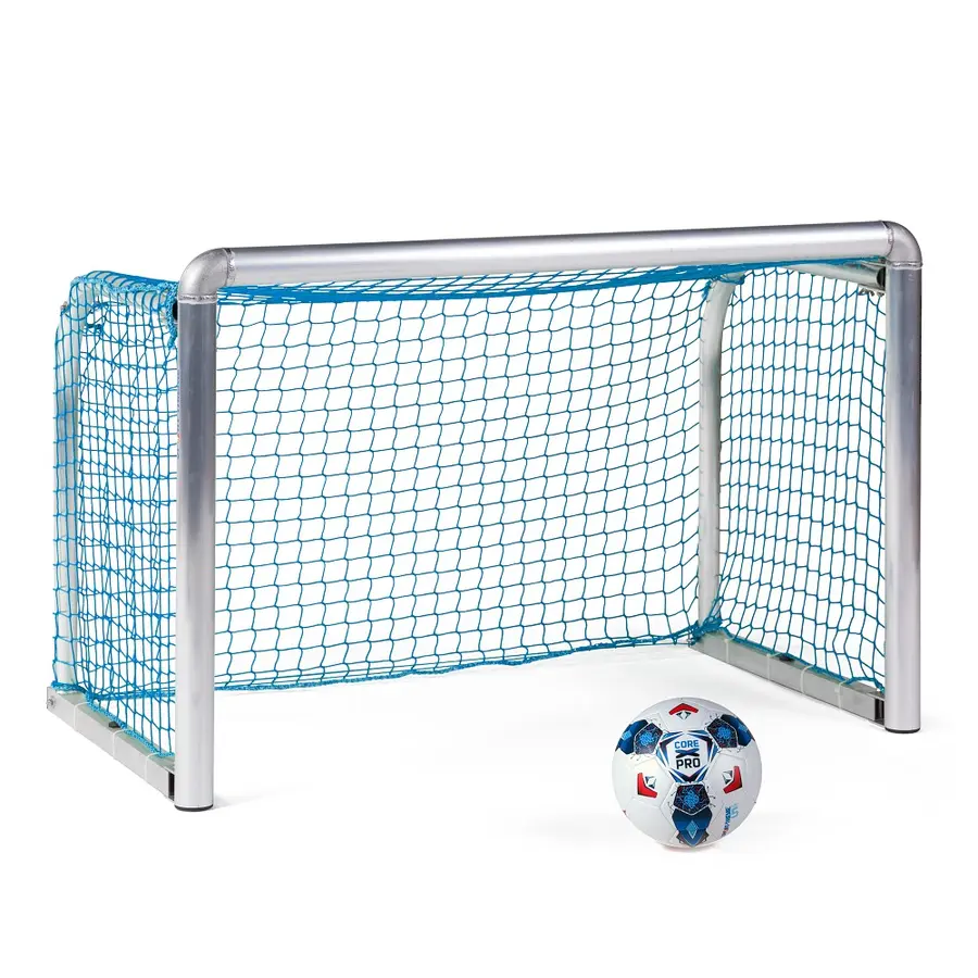 Minimål Protection foldbart 120x80 cm Alu fotballmål med runde hjørner | Blå 