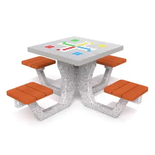 Spillbord | Ludobord Piknikbord i betong med fire seter