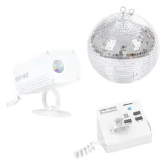 LED projektor med Speilball 30 cmD Inkludert Motor