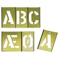 Sjablonger i messing - alfabetet Til oppmerking på asfalt