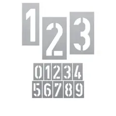 Sjablonger i aluminium - tallsett Til oppmerking innendørs og utendørs