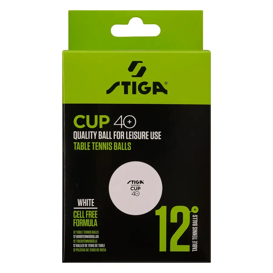 Bordtennisballer Stiga Cup Hvit 12 stk | Trenings- og fritidsball 