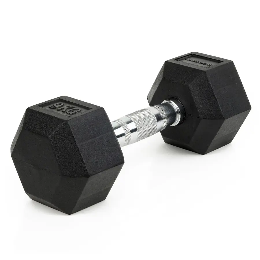 Manual Sport-Thieme Rubber Hex 9 kg 1 stk. dumbbell 