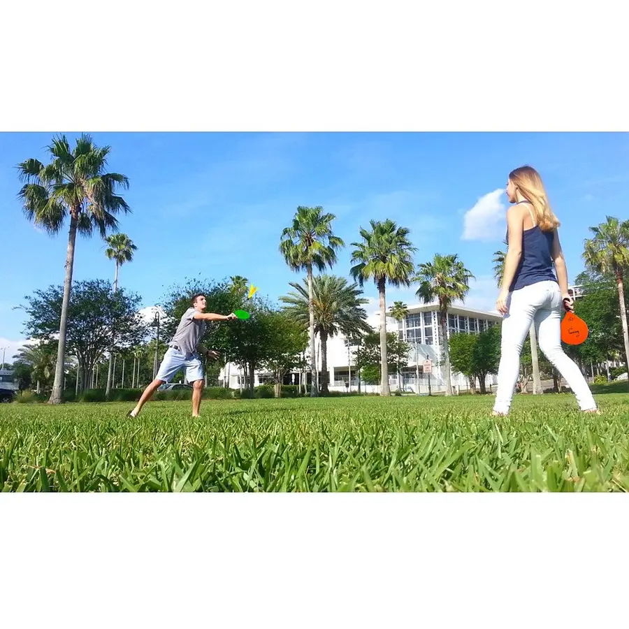 Jazzminton Ballspill 2 x racket | 3 x fjærball 