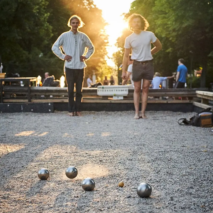 Boule fritid med liten trekasse Sett til petanque boule 