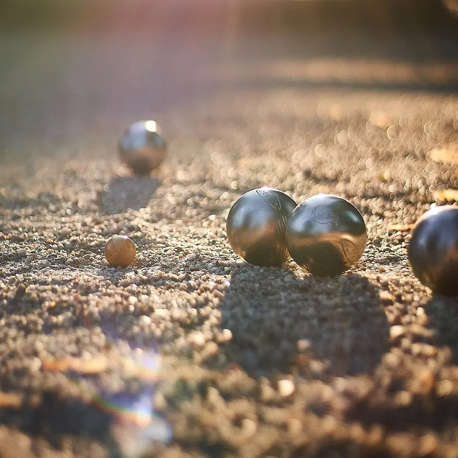 Boule fritid med liten trekasse Sett til petanque boule 