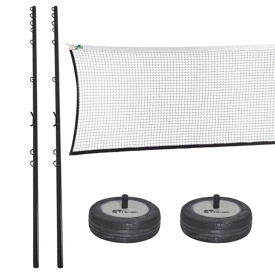 Badminton- og volleyballstativ Stolper 250 cm | Nett 600 x 76 cm 