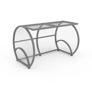 Trener- og innbytterbenk VIP 2 rader-4 m Uten seter | Plaxiglass sider, Alum.rygg